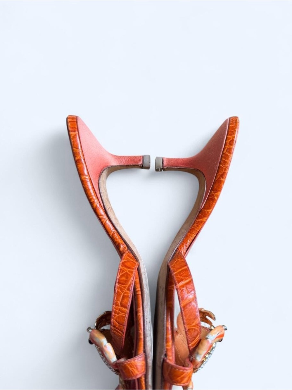 Giuseppe Zanotti Embellished Crab Cancer Kitten Heel Sandals Vintage Archival 38 - Picture 11 of 15